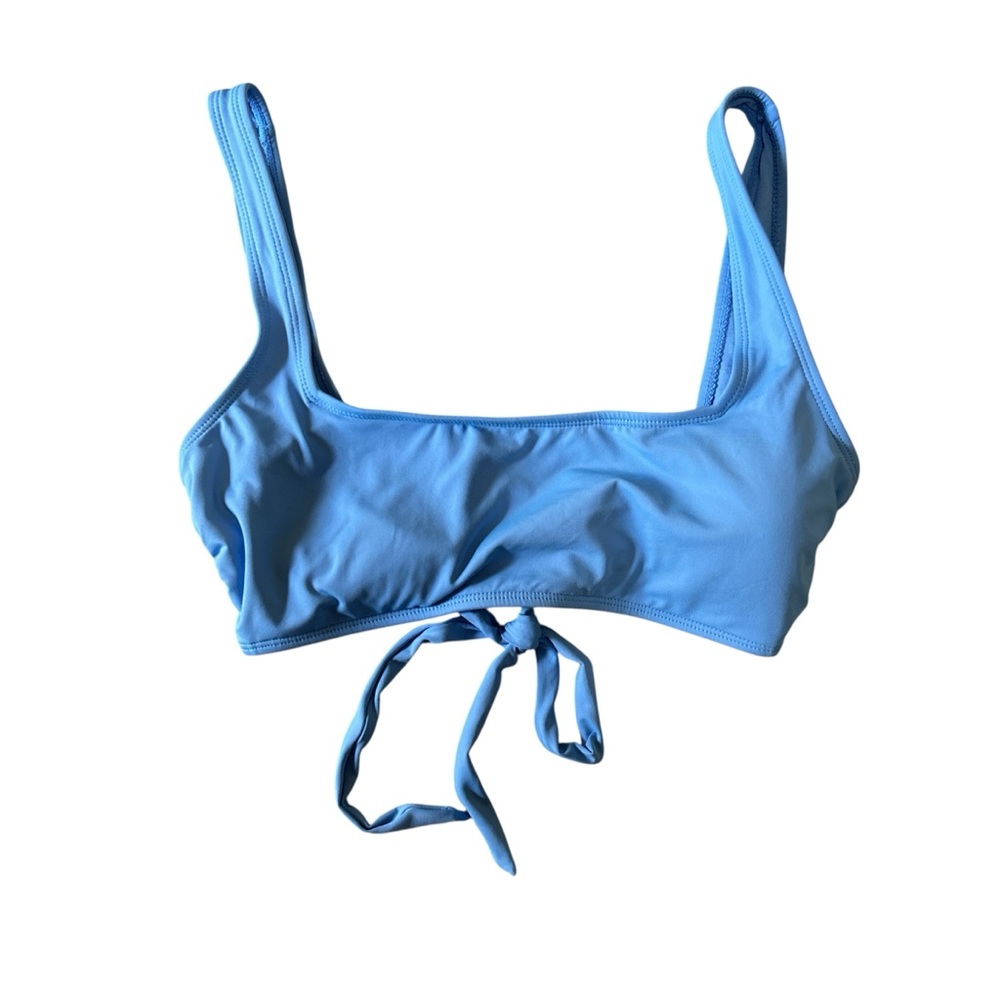 Catalina Cornflower Blue Lace-Up Back Bikini Top - Size Medium (8-10)